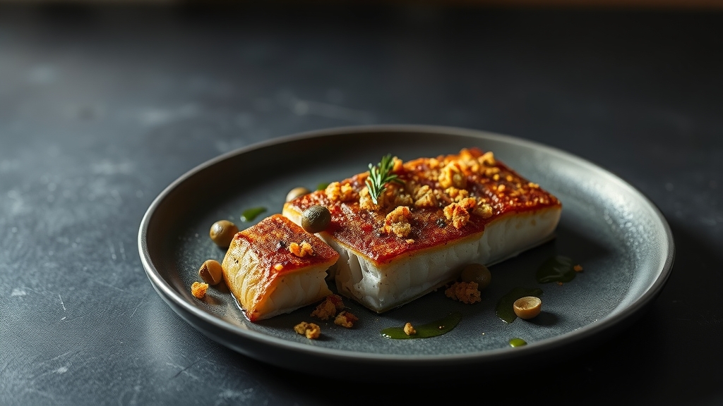 Baked Cod with Olive Tapenade Crust - main dish recipe