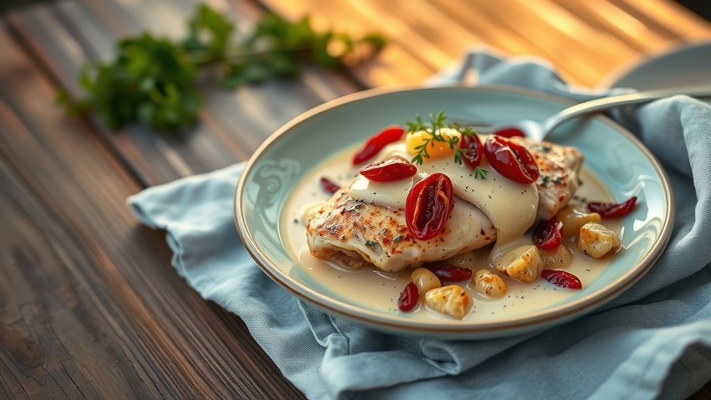 Creamy Tuscan Chicken with Sun-Dried Tomatoes - main dish recipe