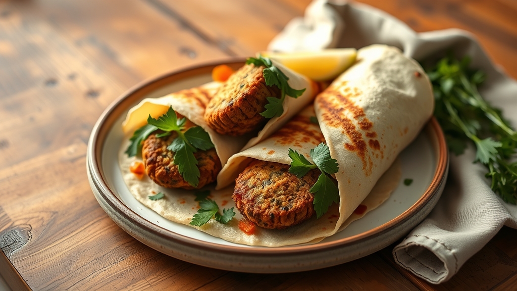 Crispy Falafel Wrap with All the Fixings - main dish recipe