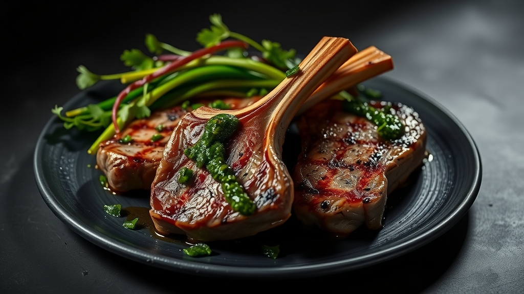 Grilled Lamb Chops with Chimichurri - main dish recipe