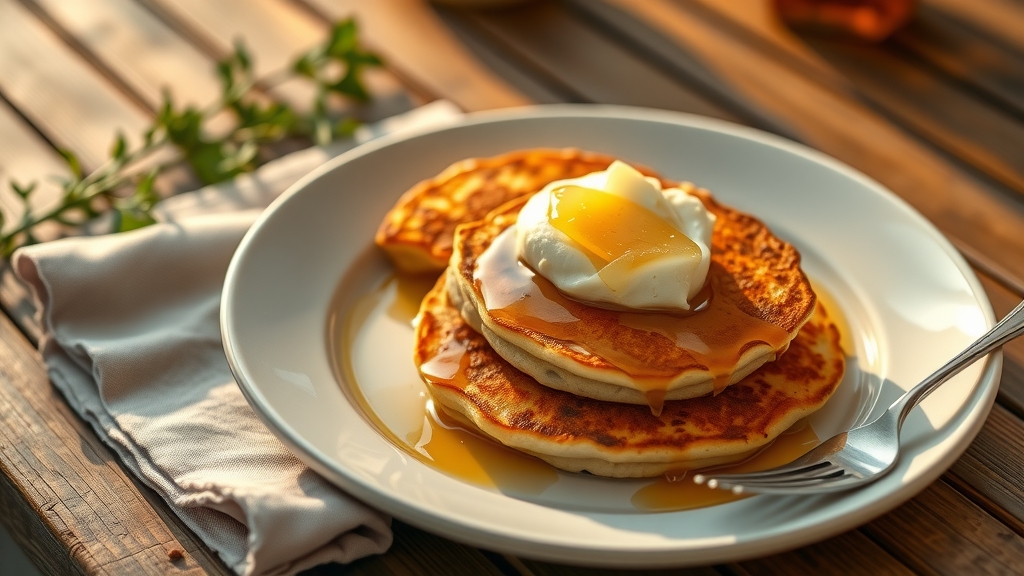 Ricotta Hotcakes with Honeycomb Butter - breakfast recipe
