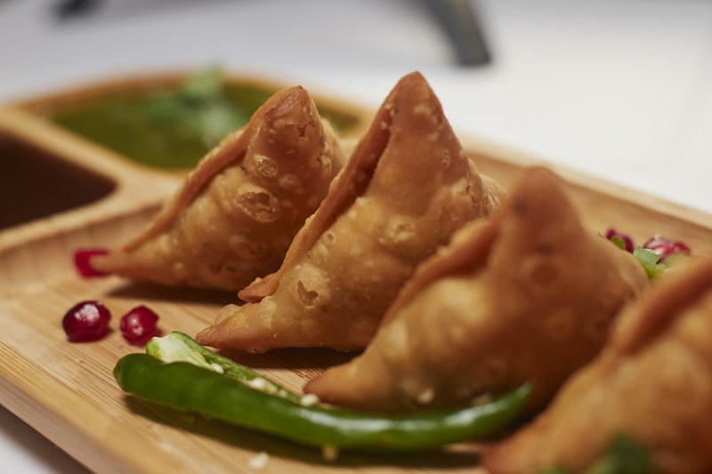 Samosas with Mint Chutney - appetizers recipe