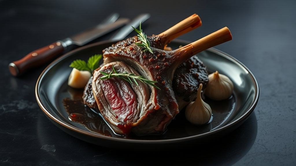 Slow-Roasted Lamb Shoulder with Garlic and Rosemary - main dish recipe