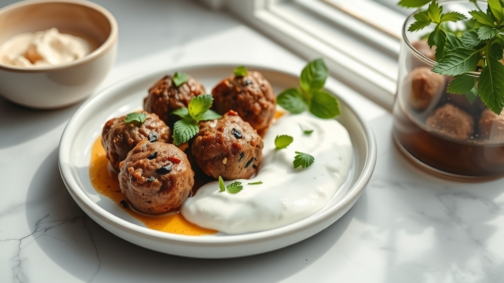 Spiced Lamb Kofta with Mint Yogurt - main dish recipe