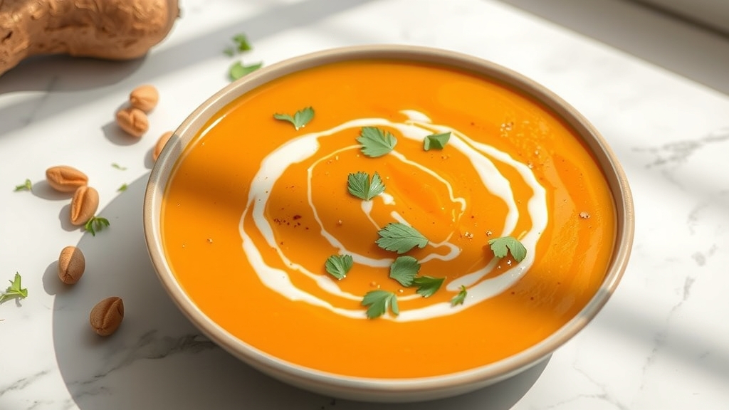 Spicy Peanut Sweet Potato Soup - soups & stews recipe