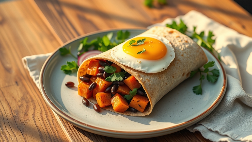 Sweet Potato and Black Bean Breakfast Burrito - breakfast recipe